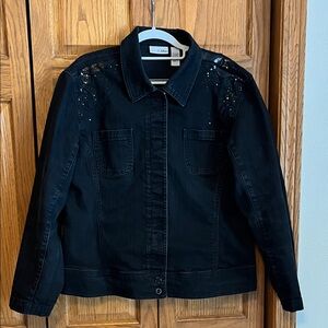 Black Western Sequence Jean Jacket